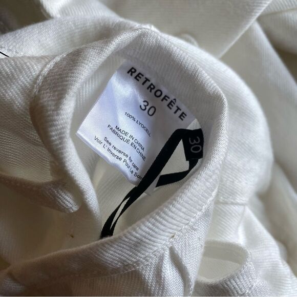 NWT Retrofete Kelani Jeans pants white cargos loose fit low rise SER.O.YA Sz 30 - Picture 11 of 16